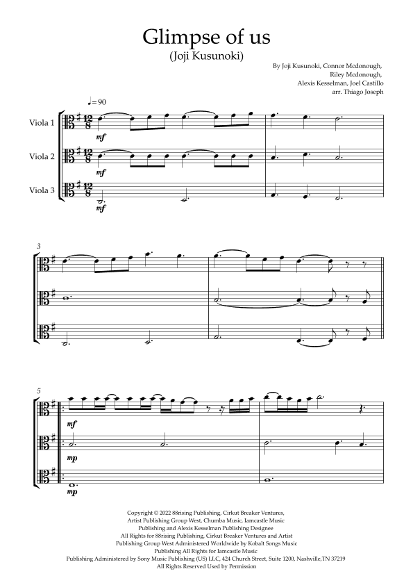 Glimpse Of Us (arr. Thiago Joseph)