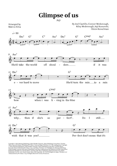 Glimpse Of Us (arr. Márcio Silva)
