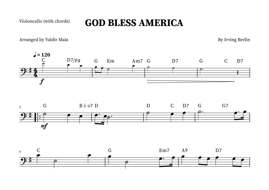 God Bless America ® (arr. Valdir Maia)