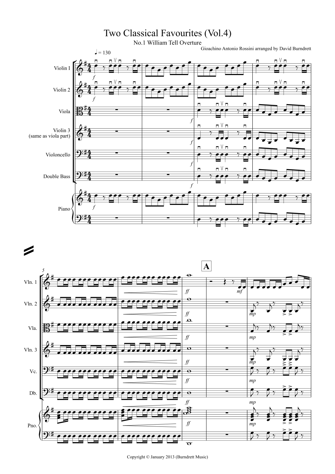 2 Classical Favourites for String Orchestra (volume four) (arr. David Burndrett)