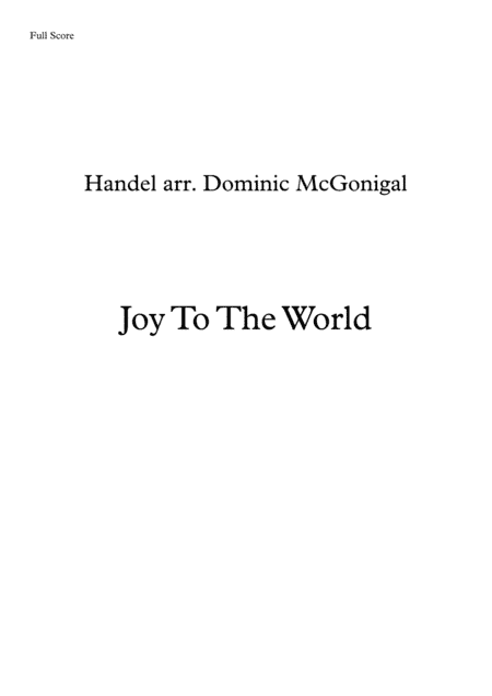 Joy To The World (for wind and brass) (arr. Dominic McGonigal)