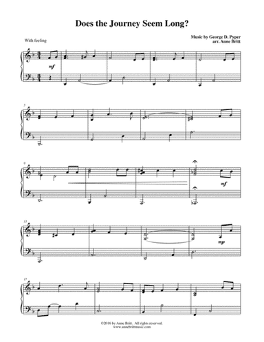 Does the Journey Seem Long? (early intermediate) (arr. Anne Britt)