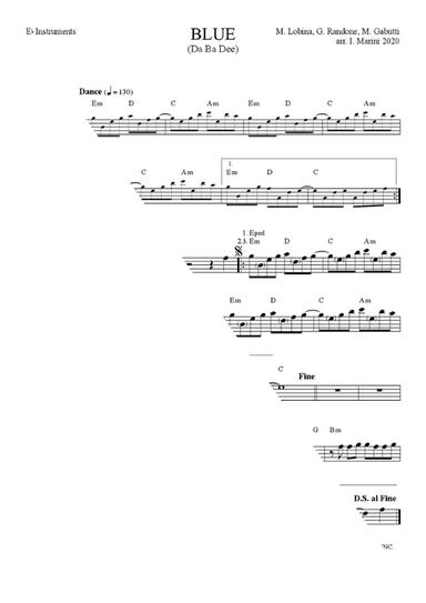 Blue (da Ba Dee) (arr. Ivan Marini)