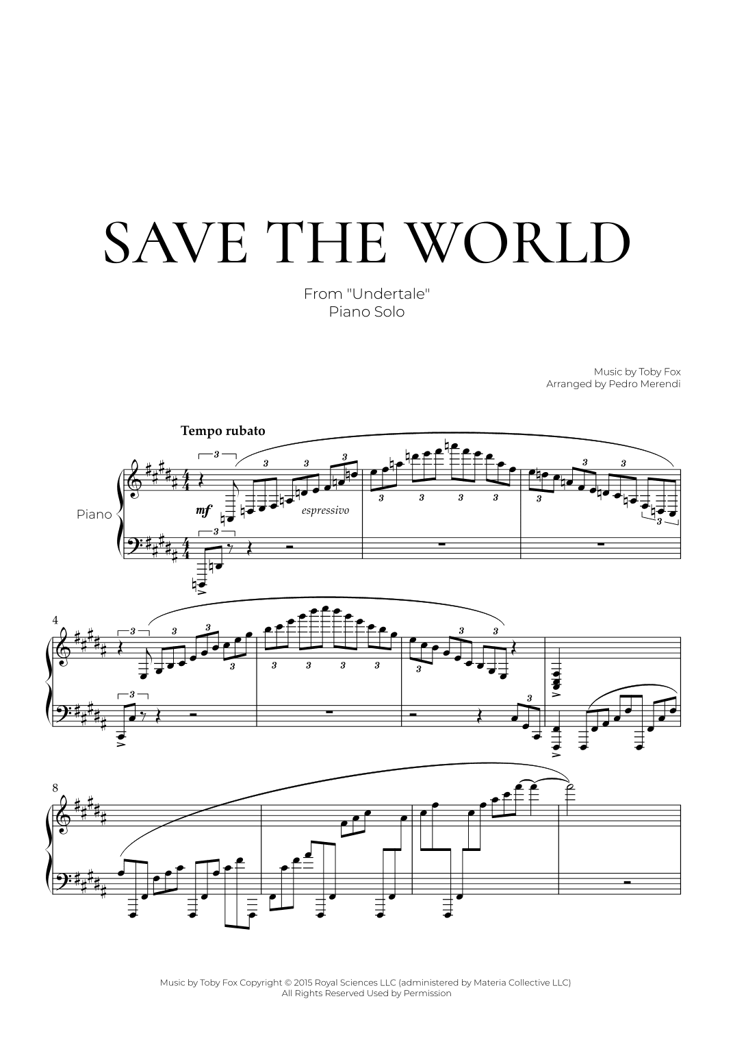Hopes & Dreams Save The World His Theme (arr. Pedro Merendi)