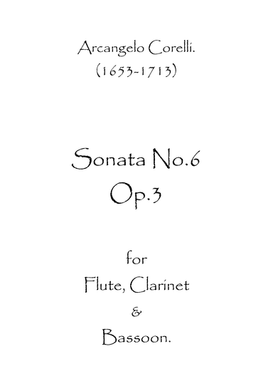 Sonata No.6 Op.3 (arr. Spence Bundy)
