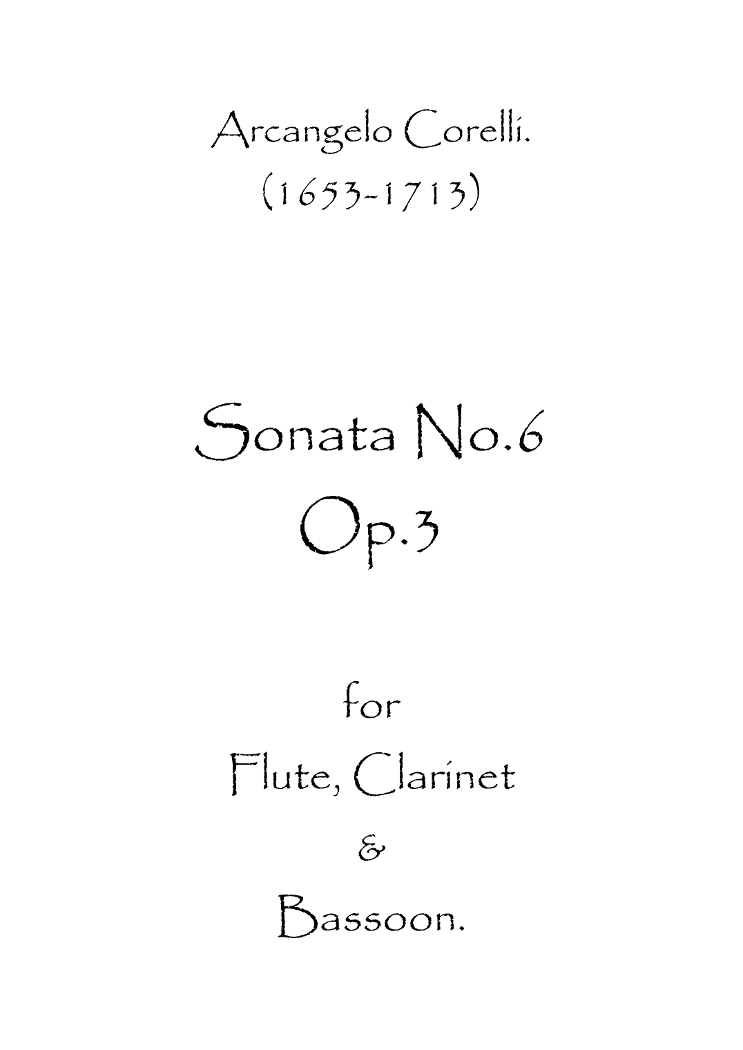 Sonata No.6 Op.3 (arr. Spence Bundy)