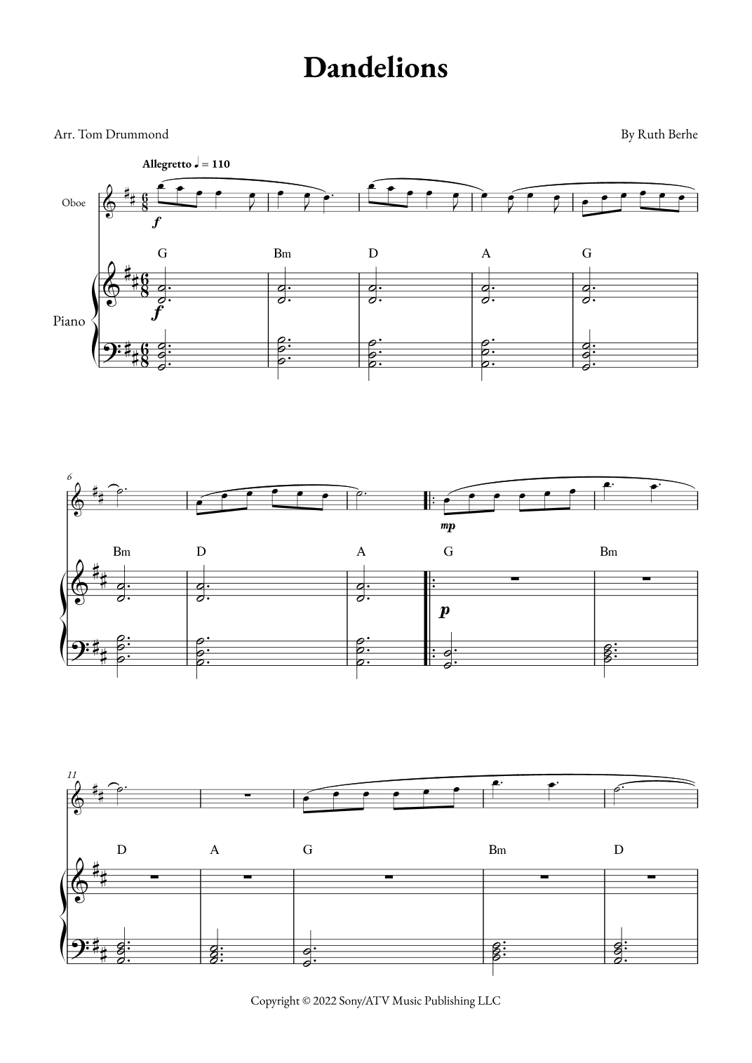 Dandelions (arr. Tom Drummond)