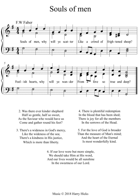Souls of men. A new tune to a wonderful old hymn.