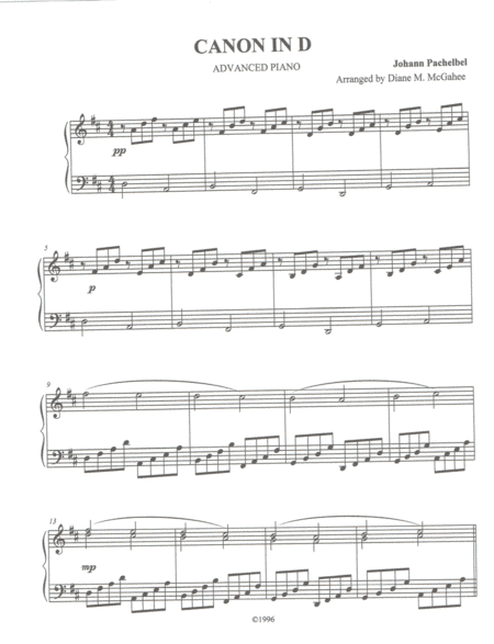 Canon In D (arr. Diane M. McGahee)