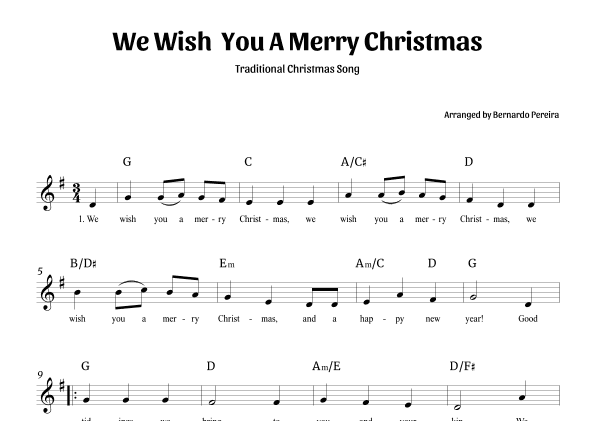 We Wish You A Merry Christmas (lead sheet) (arr. Bernardo Pereira)