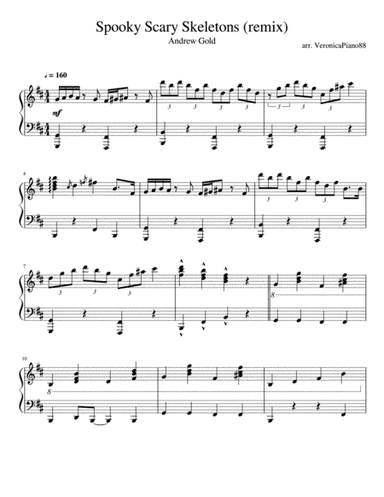 Spooky Scary Skeletons (arr. VeronicaPiano88)