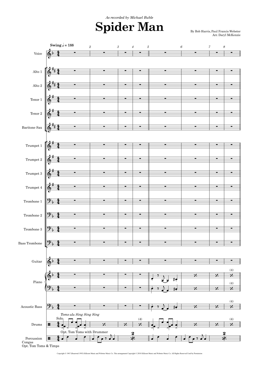 Theme From Spider Man (arr. Daryl McKenzie)