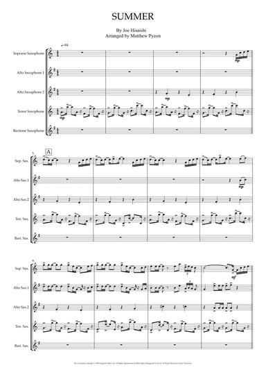 Summer (arr. Matthew pyeon)