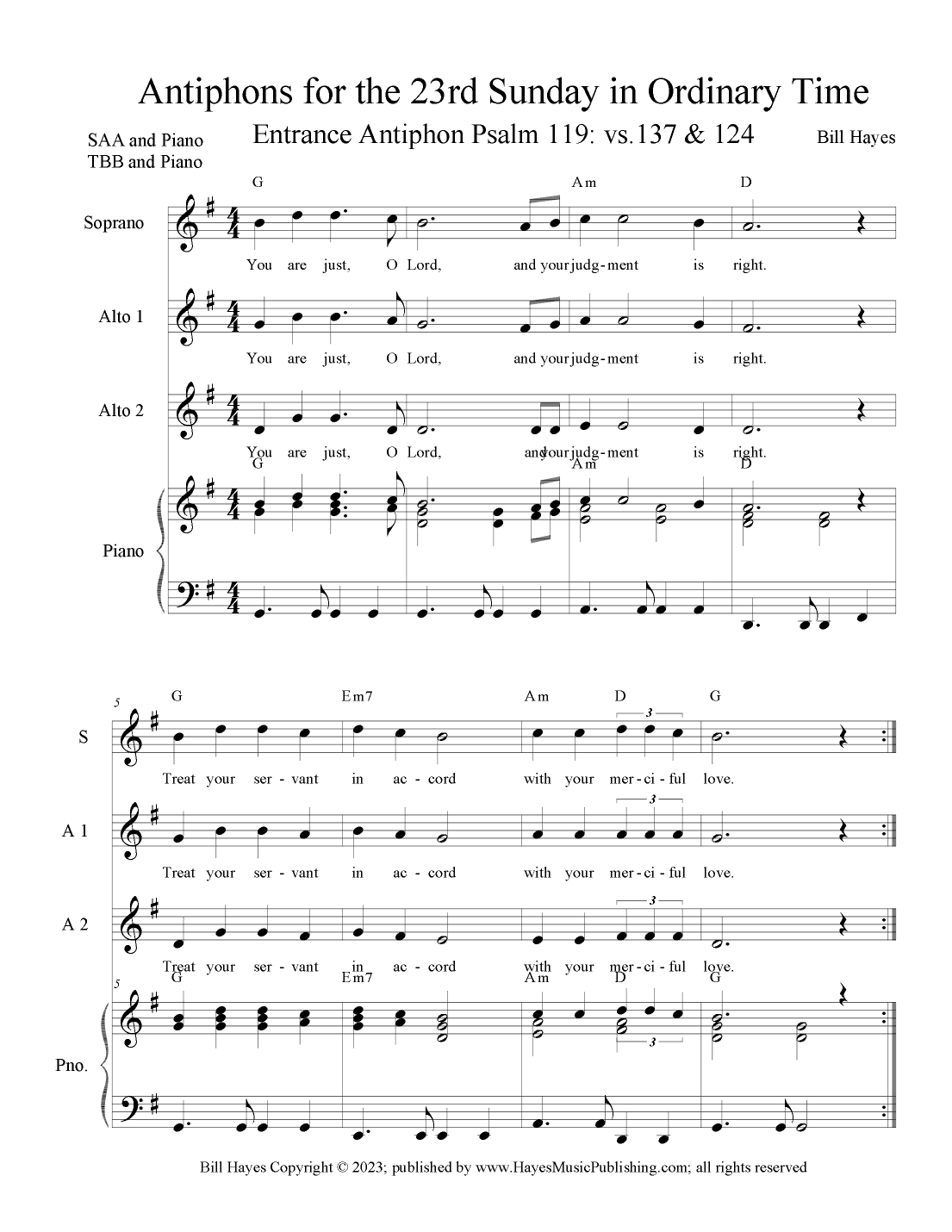 Antiphons for 23rd Sunday in Ordinary Time