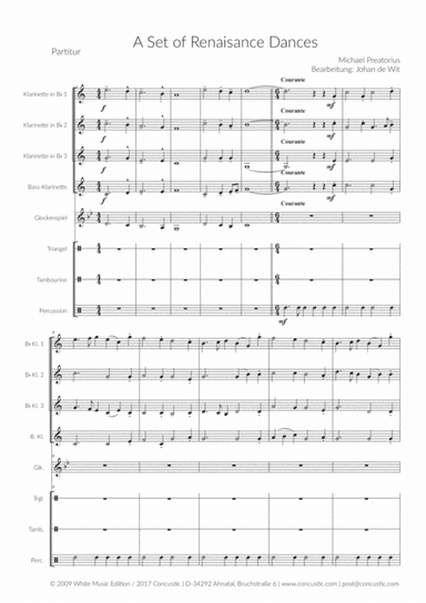 A Set of Renaissance Dances for Clarinet Quartet