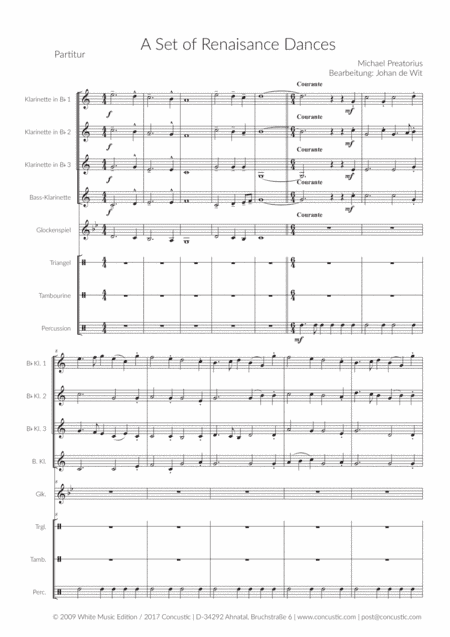 A Set of Renaissance Dances for Clarinet Quartet