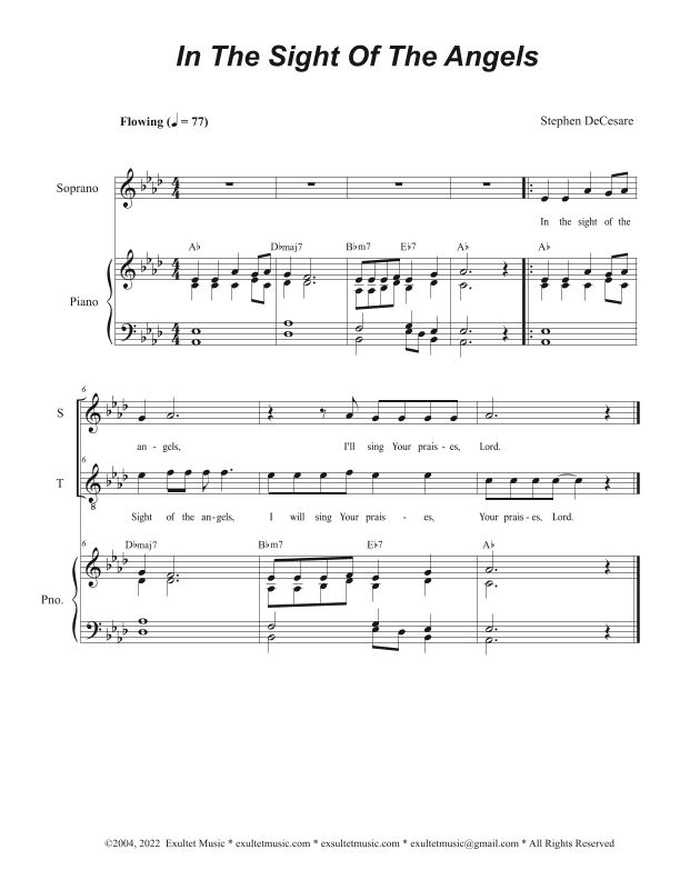 In The Sight Of The Angels (Duet for Soprano and Tenor solo)