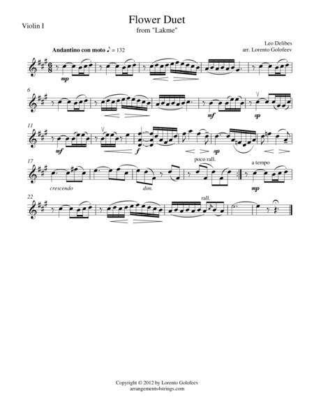 Flower Duet from Lakme (arr. Lorento Golofeev)