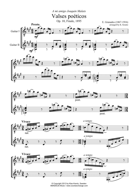 Valses poeticos Op. 10, Finale for guitar duo (arr. K. Krantz)