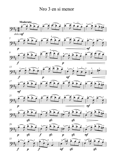 piezas breves para cello solo. nro 3 en si menor