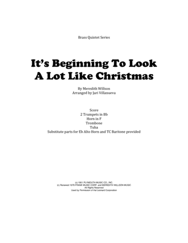It's Beginning To Look Like Christmas (arr. Jari Villanueva)