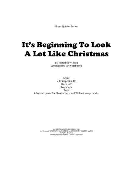It's Beginning To Look Like Christmas (arr. Jari Villanueva)
