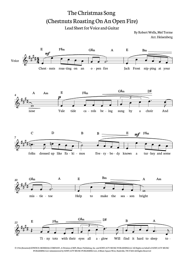 The Christmas Song (chestnuts Roasting On An Open Fire) (arr. Heisenberg)