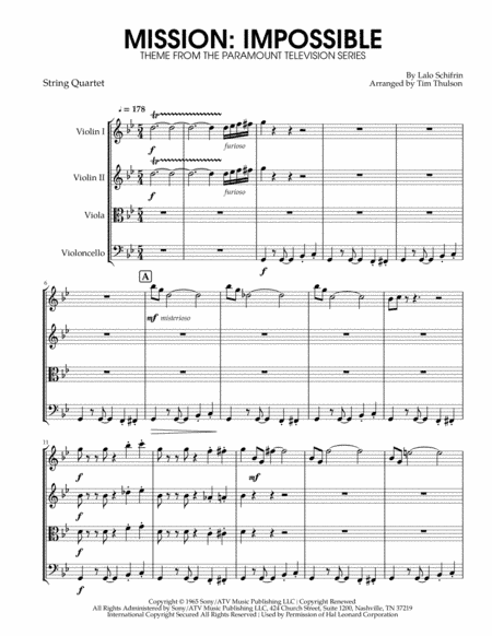Mission: Impossible Theme  from the Paramount Television Series MISSION: IMPOSSIBLE (arr. Tim Thulson)