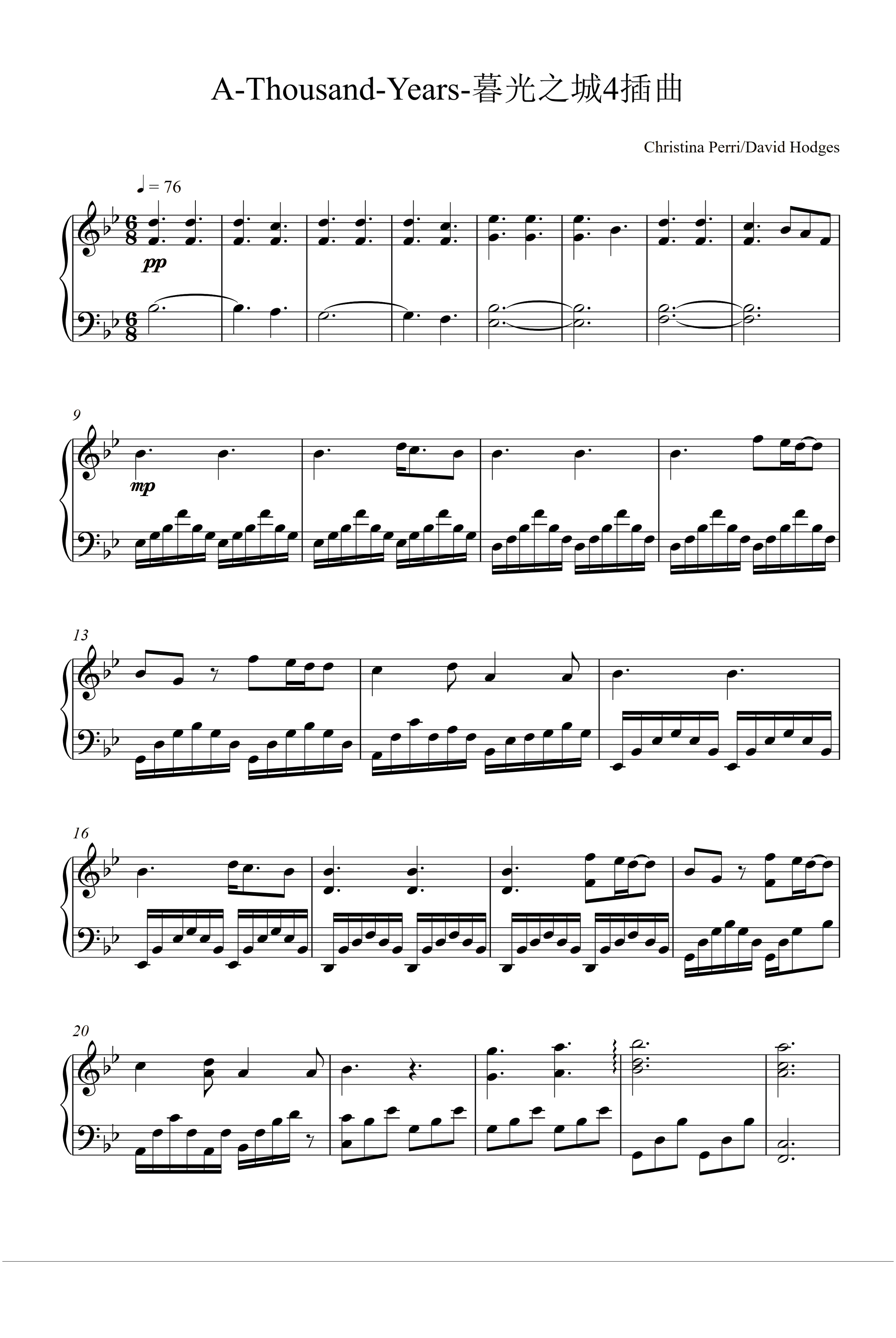 A Thousand Years (arr. Christina Perri)