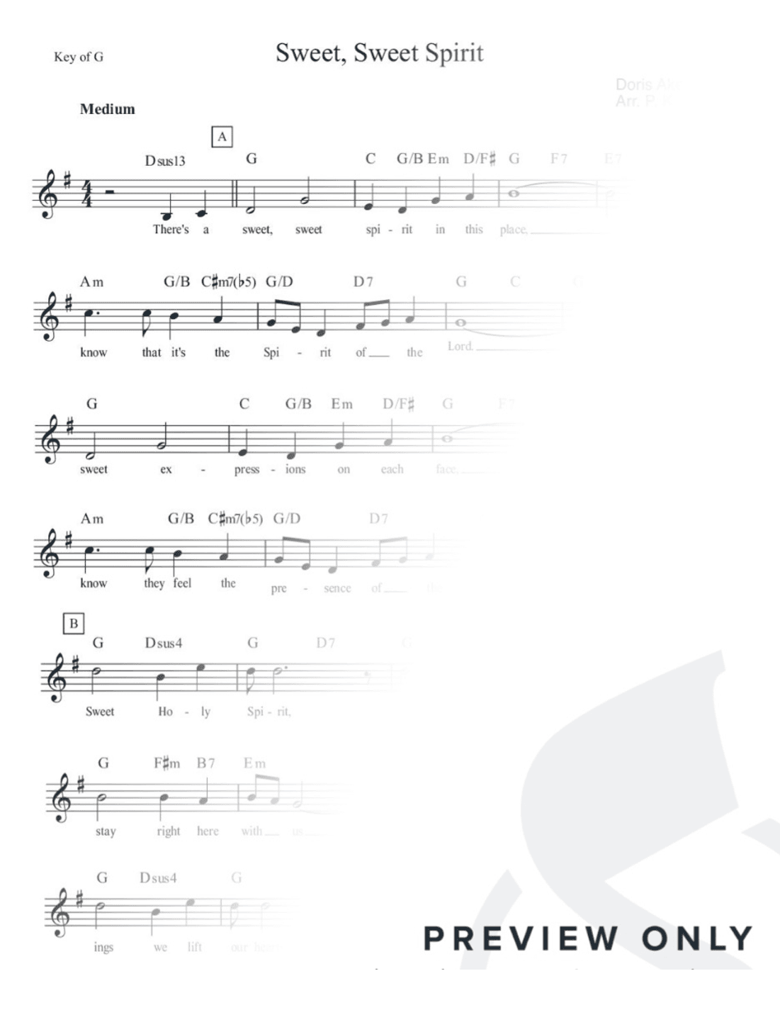 Sweet, Sweet Spirit (arr. P. Karadonev)