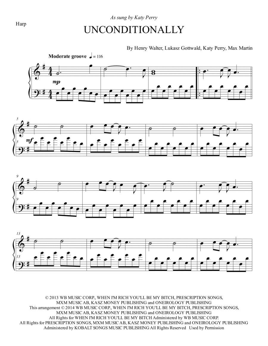 Unconditionally (arr. Kim Kirkman)