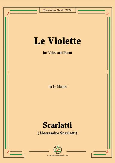 Scarlatti-Le Violette in G Major,from Pirro e Demetrio,for Voice&Piano (arr. MSM)