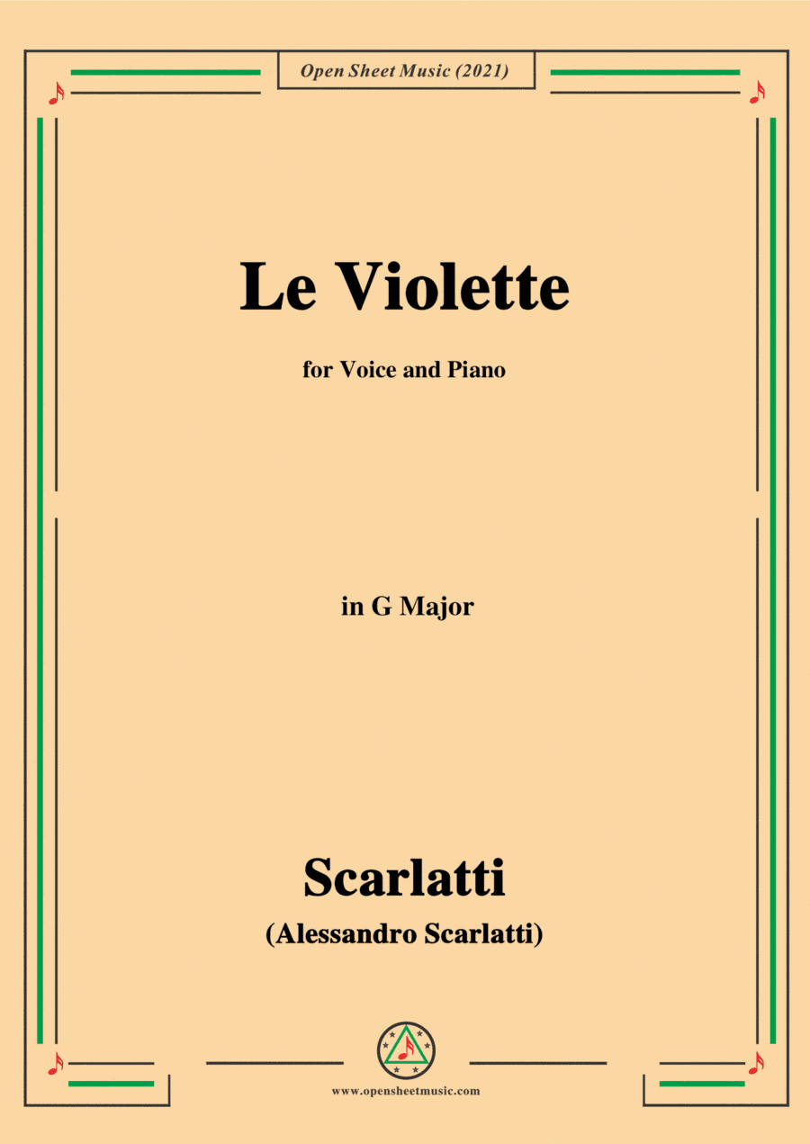 Scarlatti-Le Violette in G Major,from Pirro e Demetrio,for Voice&Piano (arr. MSM)