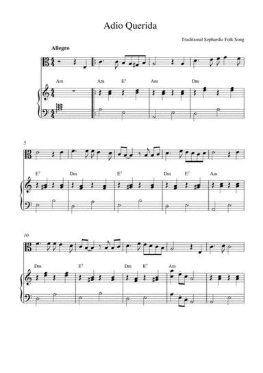 Adio Querida (Goodbye My Beloved) (arr. Kaiserin Rebecca)