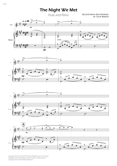 The Night We Met (arr. César Madeira)