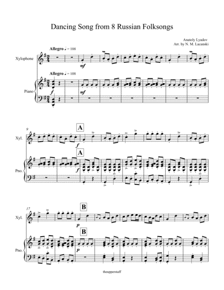Dancing Song from 8 Russian Folksongs (arr. Nick Lacanski)