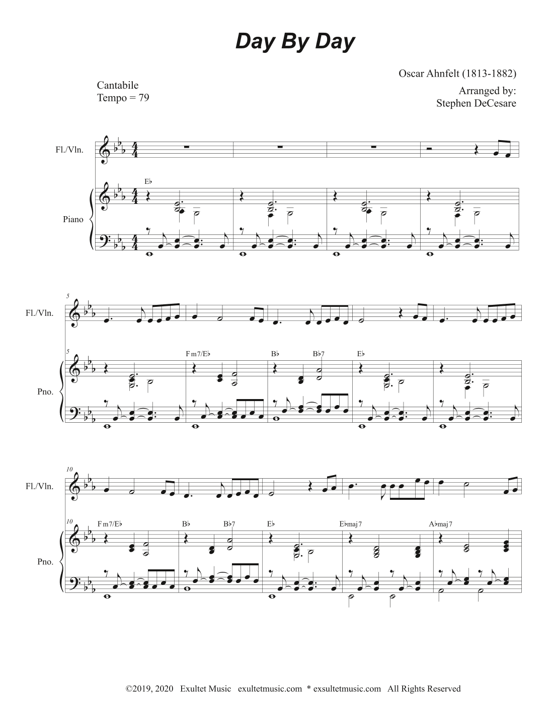 Day By Day (Flute or Violin solo and Piano) (arr. Stephen DeCesare)