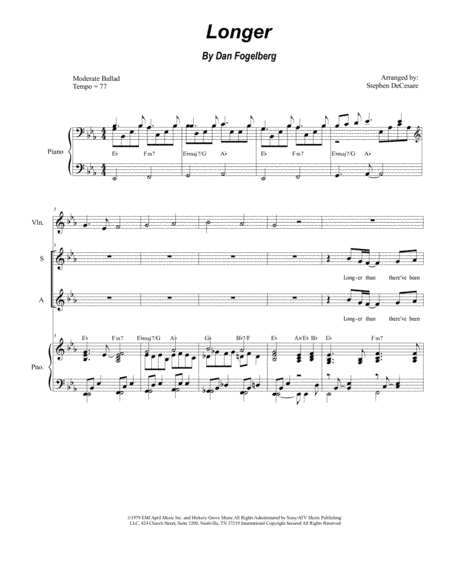 Longer (arr. Stephen DeCesare)