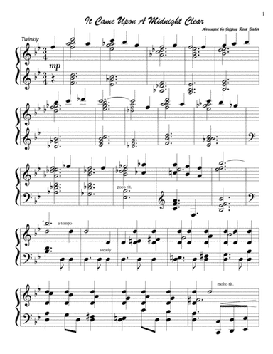 It Came Upon A Midnight Clear stylized for Piano Solo by Jeffrey Reid Baker (arr. Jeffrey Reid Baker)