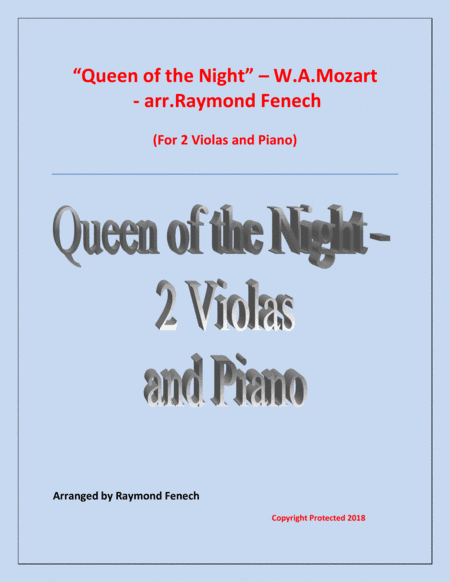 Queen of the Night - From the Magic Flute - 2 Violas and Piano (arr. Raymond Fenech)