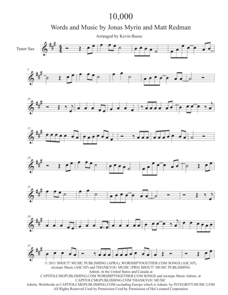 10,000 Reasons (Bless The Lord) (arr. Kevin Busse)