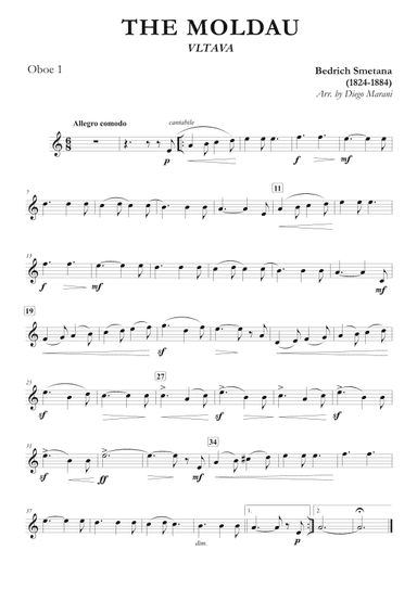 The Moldau for Two Oboes and Piano (arr. Diego Marani)