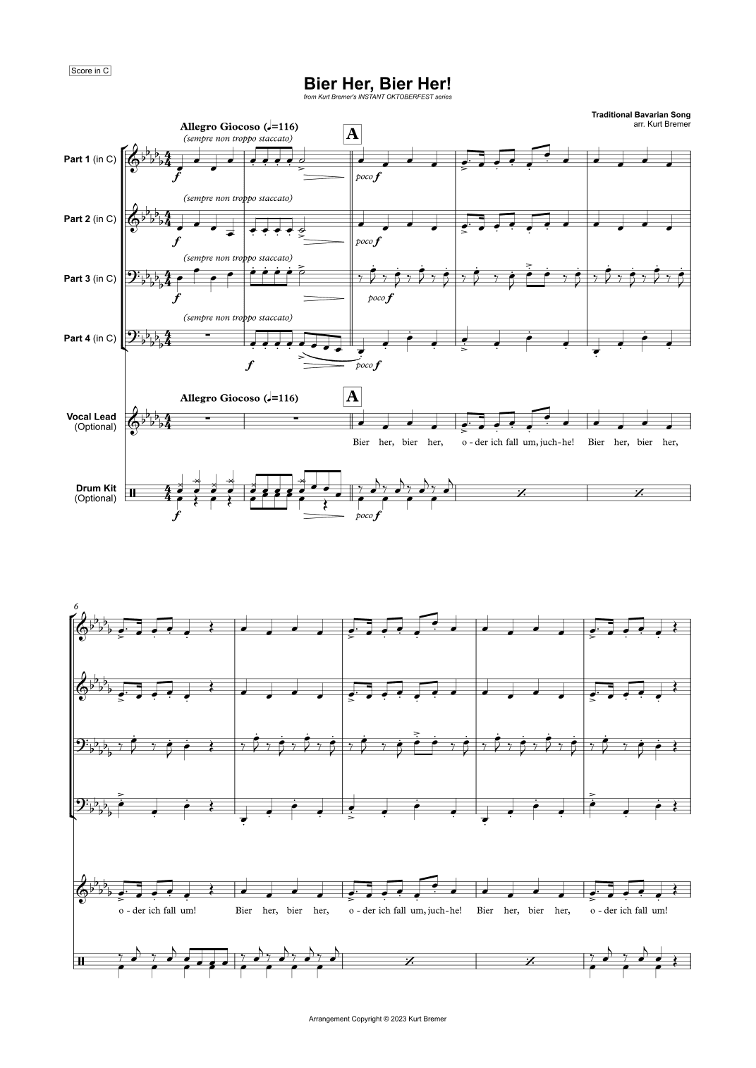 Bier Her, Bier Her! (arr. Kurt Bremer)