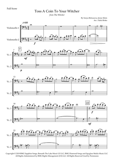 Toss A Coin To Your Witcher (arr. Fabio Britto)