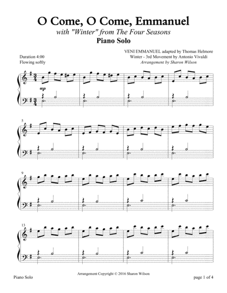 The Four Seasons Hymn Medleys: O Come, O Come, Emmanuel (arr. Sharon Wilson)