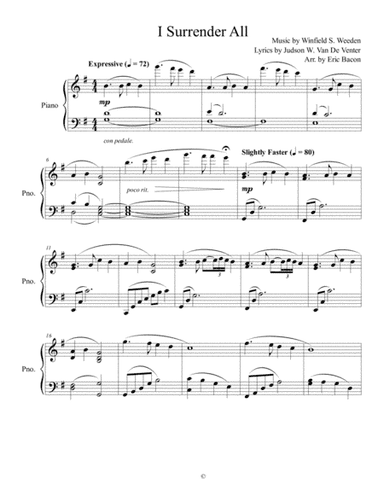 I Surrender All (arr. Arranged by Eric Bacon)