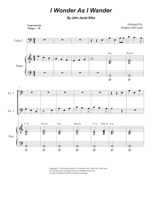 I Wonder As I Wander (arr. Stephen DeCesare)