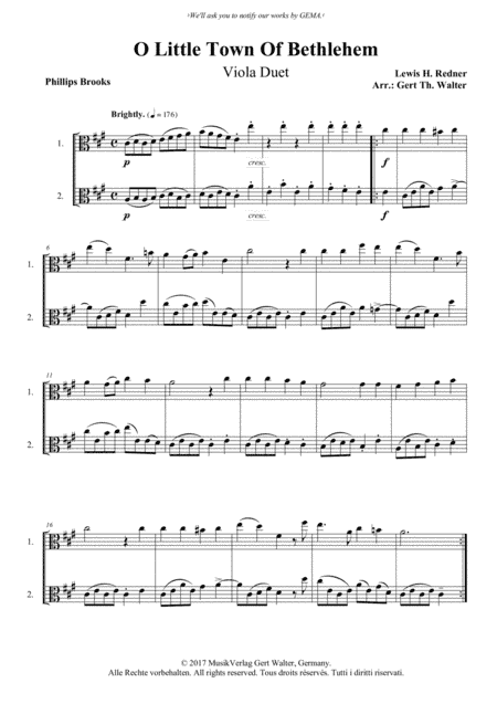 O Little Town Of Bethlehem (arr. Gert Th. Walter)