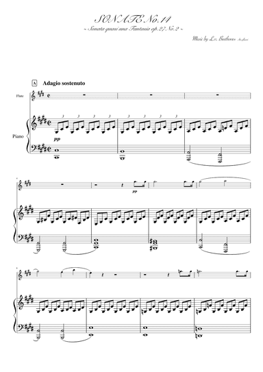 " Piano Sonata No. 14"(op.27-2) fluter & piano (arr. pfkaori)