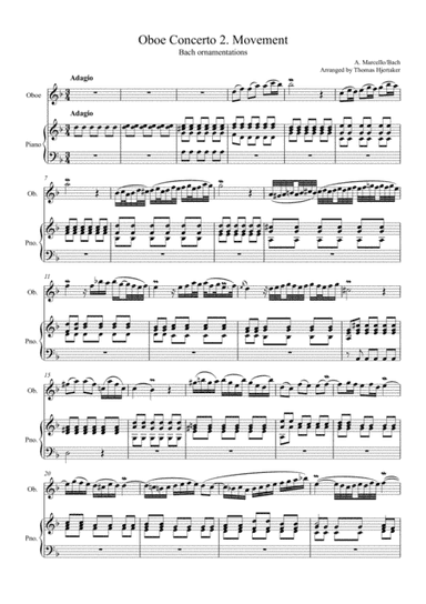 Marcello Oboe Concerto 2. movement, Bach ornamentations (arr. Thomas Hjertaker)